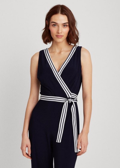 Women's Ralph Lauren Surplice Jersey Jumpsuits | 986142PVD